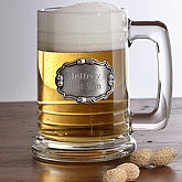 Old English Glass Medallion Stein