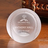Personalized Corporate Custom Logo Crystal Baseball Award - 9467