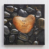Heart Rock Personalized Canvas