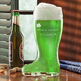 Personalized St Patrick's Day Beer Boot - Drink Til Yer Green - 9666