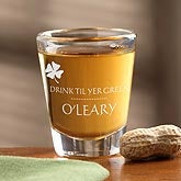Personalized St Patrick's Day Shot Glass - Drink Til Your Green - 9670
