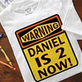 Personalized Baby Bib - Warning Design, T Shirt - Warning Design, Kids Sweatshirt - Warning Design, Kids T Shirt - Warning Design