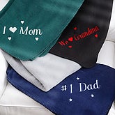 Polar Fleece Personalized Blanket With Stars or Hearts - Black