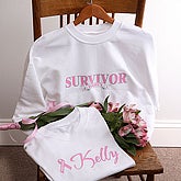 Breast Cancer Survivor Pink Ribbon Personalized T-Shirt