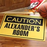 Caution!© Personalized Floor Mat