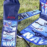Navy Quad Portable Folding Chair