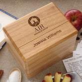 Personalized Corporate Engraved Logo Recipe Box - 9955