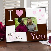 Personalized Photo Frames - Pink and Brown Love Design - 9996