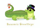 Christmas Alligator  with <u>PRINTED</u> Envelopes