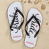 bride and groom flip flops personalized
