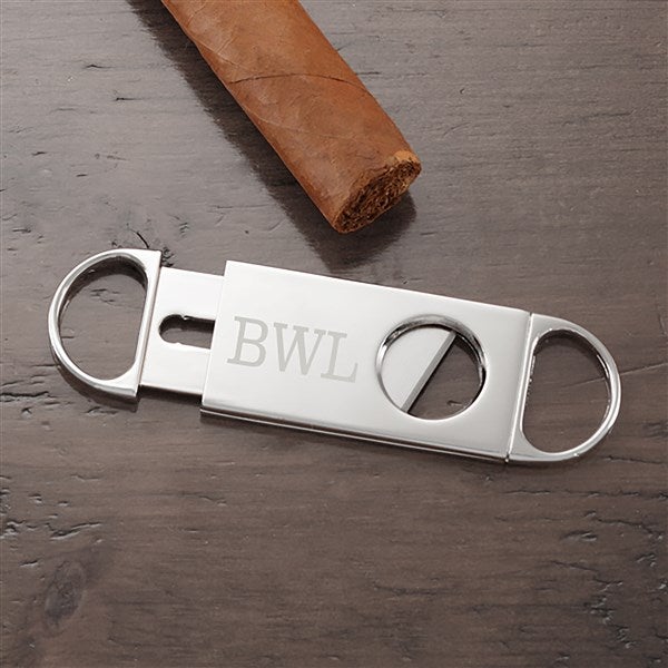 Gift ideas with keyword golf bag beer glass:Personalized Silver Cigar Cutter
