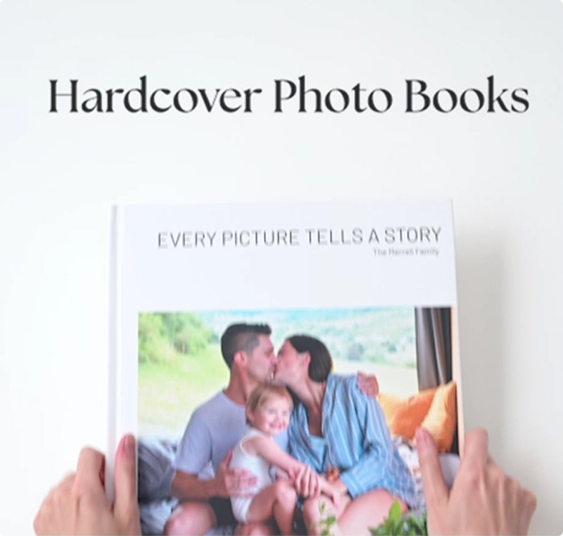 Hard cover photo book video thumbnail poster