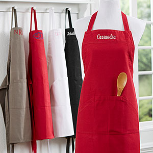 These personalized Embroidered Kitchen Aprons make great personalized Thanksgiving gifts!