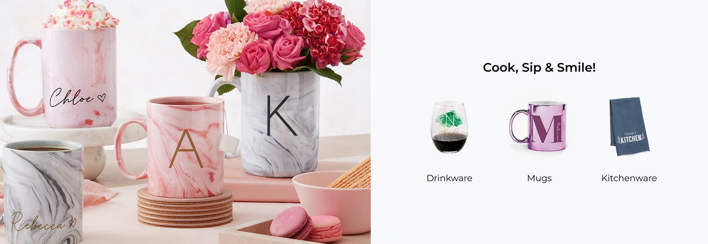 Cook, Sip, & Smile! Drinkware, Mugs, and Kitchenware