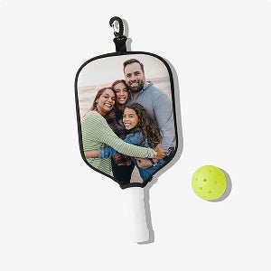 Example of a pickle ball photo gift with a happy couple on the beach