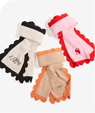 Scalloped Embroidered Scarf