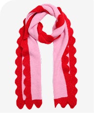 Scalloped Embroidered Scarf