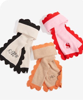  Scalloped Embroidered Scarf