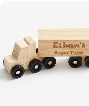 Wooden Semi Truck Toy