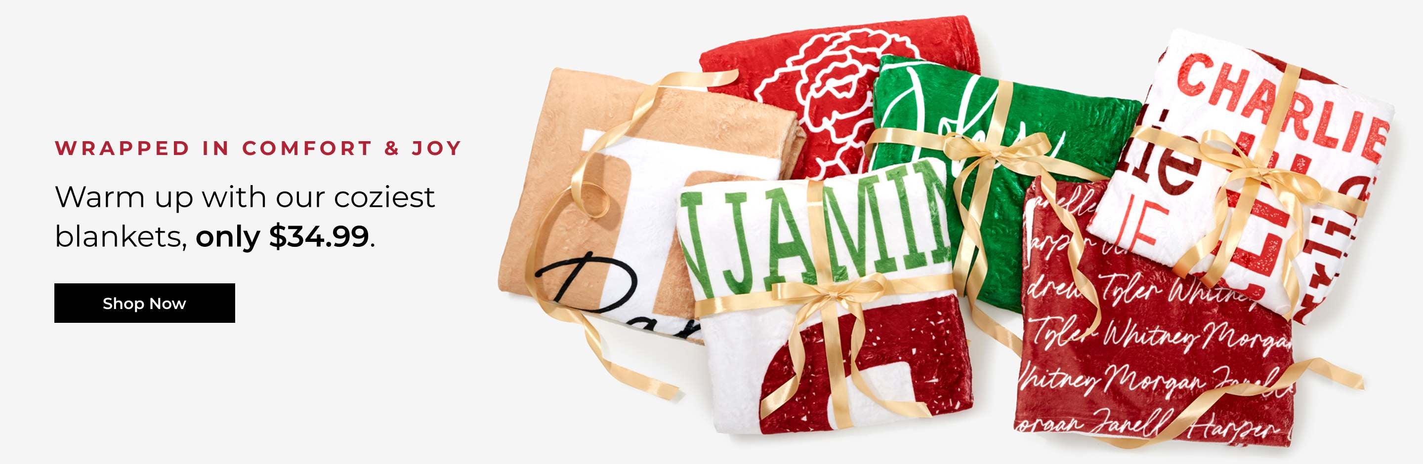 Warm up with our coziest blankets, only $34.99 - Shop Blankets