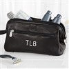 alt='Personalized Black Leather Toiletry Bag'