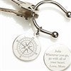 alt='Compass Inspired Silver-Plated Personalized Keyring'