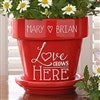 alt='Love Grows Here Couples Personalized Flower Pot'