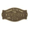 alt='Fluted Arch Personalized Aluminum Welcome Plaque'