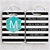 alt='Modern Stripe Personalized Luggage Tag 2 Pc Set'