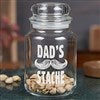 His Stache Engraved Glass Treat Jar - 18646