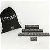 112 pc Black Letter Bag