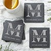 alt='Lavish Last Name Engraved Slate Coaster Set'