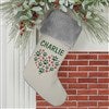 Grey Faux Fur Stocking