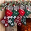 Snowflake and Paw Print Stockings