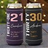 alt='Timeless Birthday Personalized Slim Can Cooler'