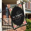 alt='Posh Floral Welcome Personalized House Flag'