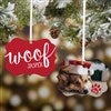 alt='Woof & Meow Personalized Pet Photo 2-Sided Ornament'