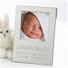 alt='Baby Birth Information Engraved Silver Picture Frame'