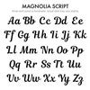 Script Letters Chart
