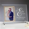 alt='Moody Chic Personalized Glass Wedding Frame'