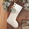 Ivory Stocking with Blue Tag