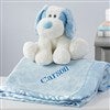 Blue Blanket and Puppy Set
