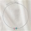 Silver Anklet - 2 Stones