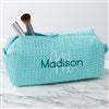 Mint Waffle Weave Makeup Bag     