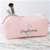 Blush Waffle Weave Makeup Bag 