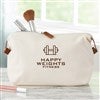 Pmall thumb Personalized Logo Vegan Leather Cosmetic Travel Case- White - 35627