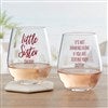 Stemless Wine Glass Front & Back