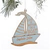 Blue Wood Sailboat Ornament