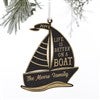 Black Wood Sailboat Ornament