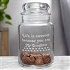 alt='You Make Life Sweet Engraved Candy Jar'